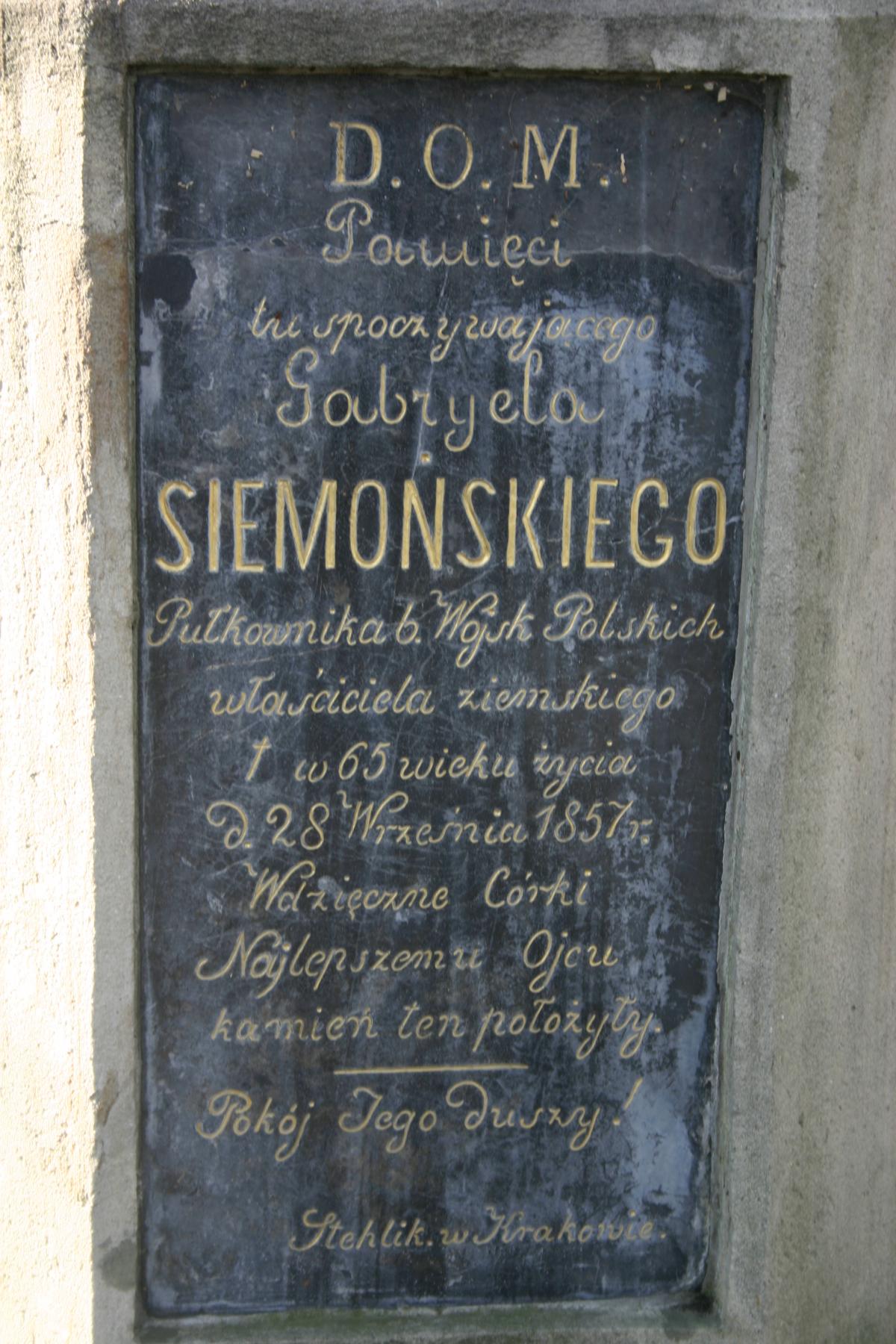 Wikipedia, Gabriel Siemoski, Old Cemetery in Tarnw